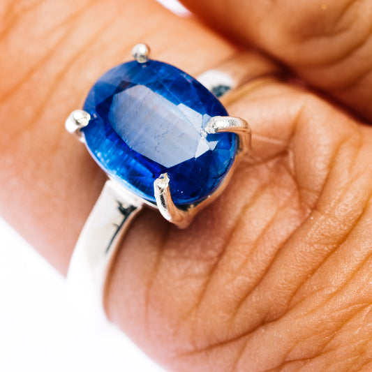 Faceted Kyanite Ring Size 7.75 (.925 Sterling Silver)