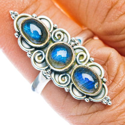Labradorite Boho Ring Size 7 (.925 Sterling Silver)