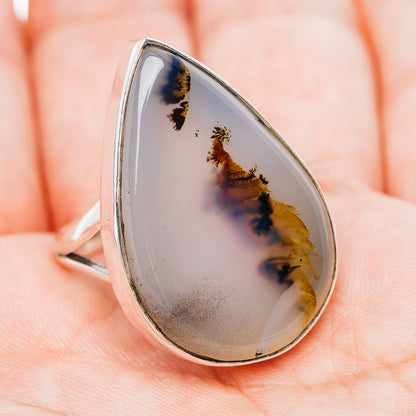 Premium Scenic Dendritic Agate Ring Size 9.5 (.925 Sterling Silver)