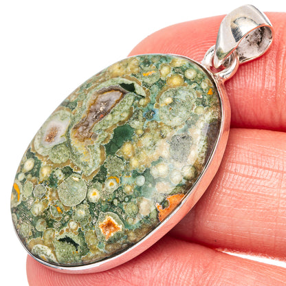 Rainforest Opal Pendant 1 5/8" (925 Sterling Silver) P43052