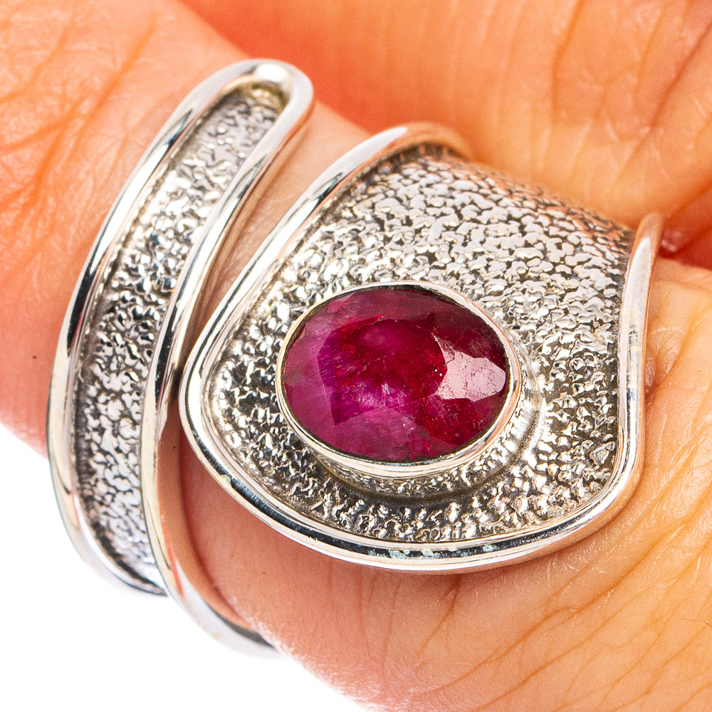 Dainty Red Sillimanite Ring Size 6 (925 Sterling Silver) R8657