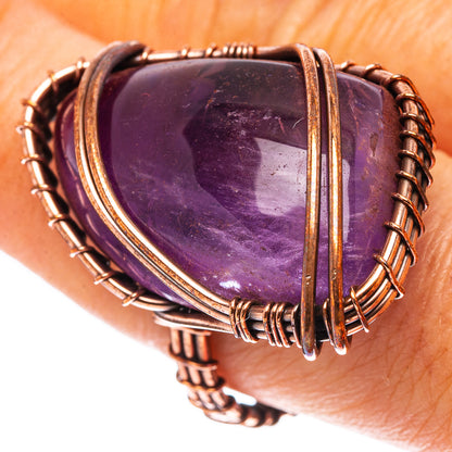 Amethyst Ring Size 8 (Oxidized Copper)