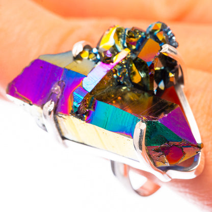Large Titanium Sunshine Druzy Ring Size 10.75 (925 Sterling Silver) R141664