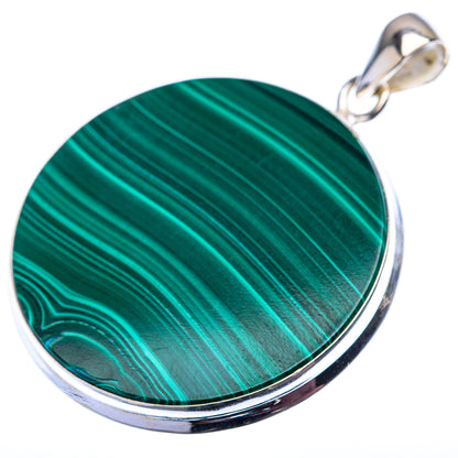 Malachite Coin Pendant 1 7/8" (925 Sterling Silver) PD38526