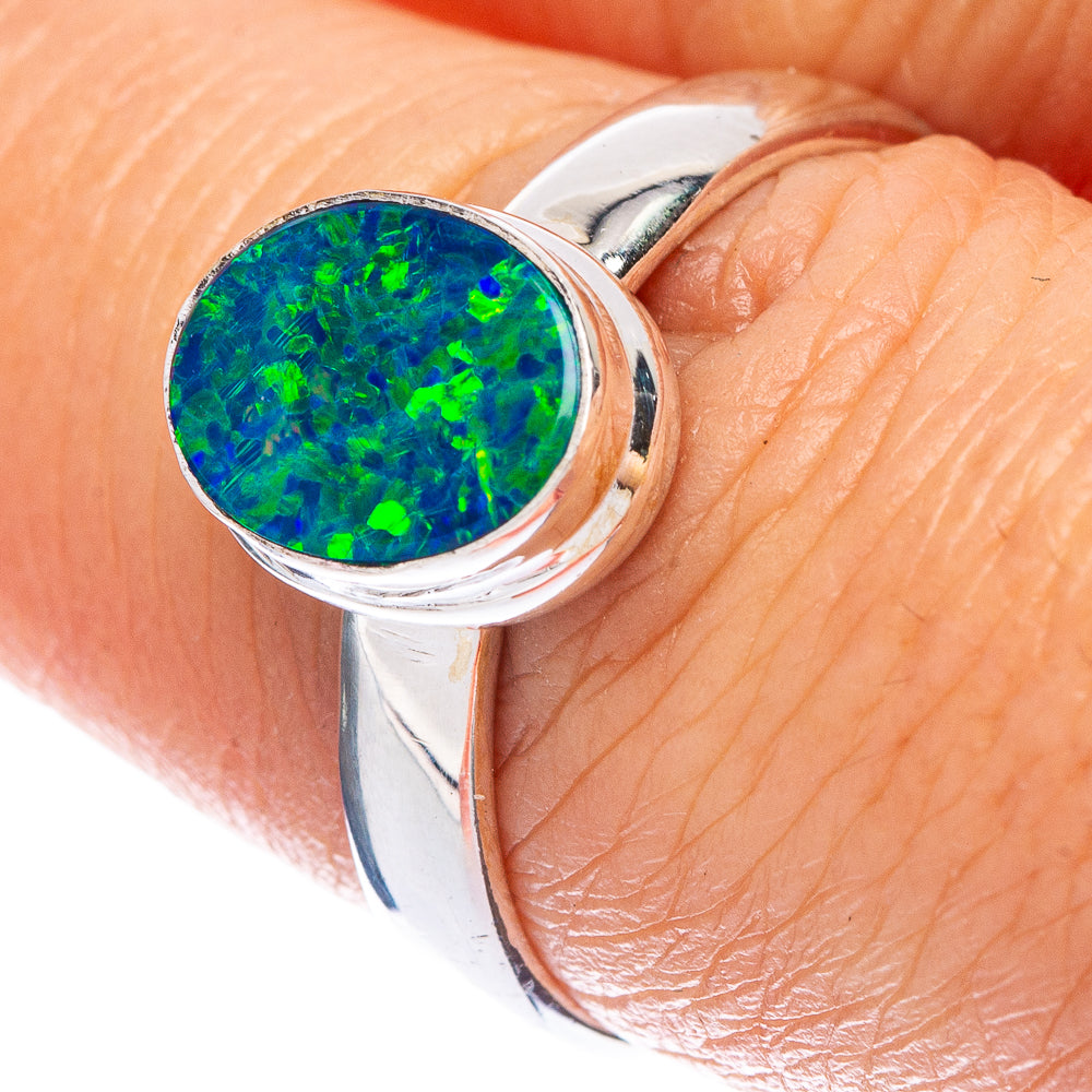 Doublet Opal Ring Size 7.25 (925 Sterling Silver) R146693