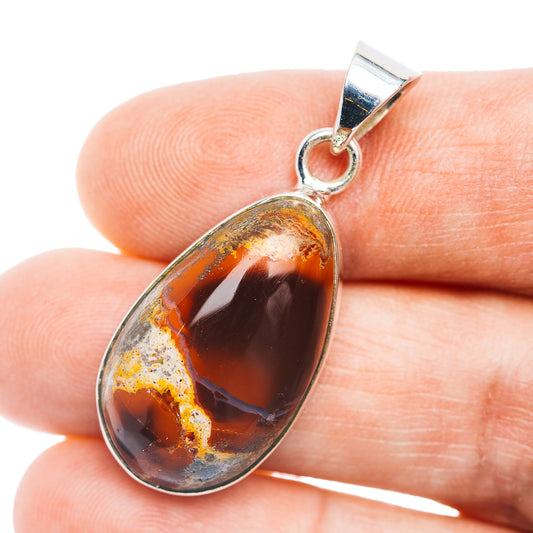 Mexican Fire Opal Pendant 1 1/2" (.925 Sterling Silver)