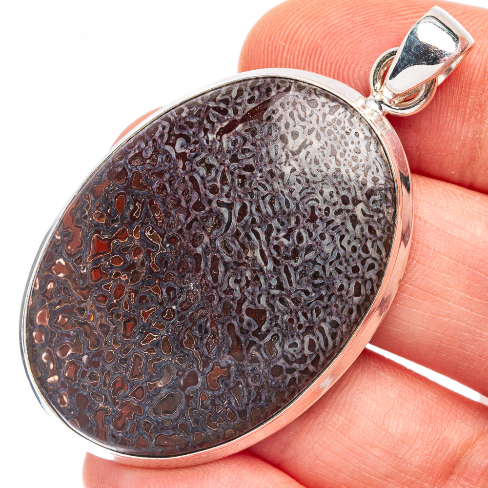 Large Dinosaur Bone 925 Sterling Silver Pendant 2 1/8" (925 Sterling Silver) P43594