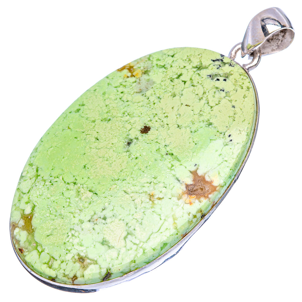 Lemon Chrysoprase Pendant 2 1/8" (925 Sterling Silver) P43126