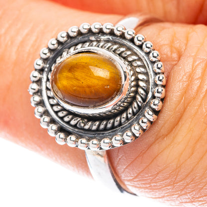 Tiger Eye Dainty Ring Size 6.5 (925 Sterling Silver) R5972