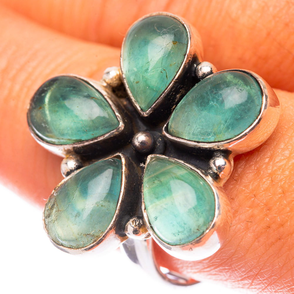 Large Blue Fluorite 925 Sterling Silver Ring Size 9.5 (925 Sterling Silver) RING140443