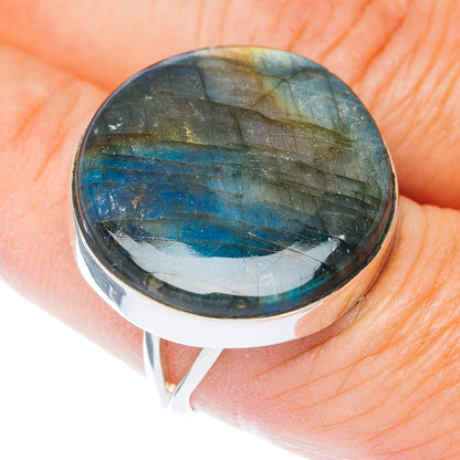 Large Premium Spectrolite Ring Size 8 (.925 Sterling Silver)