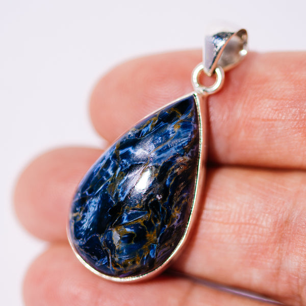 Pietersite Pendant 1 5/8" (.925 Sterling Silver)