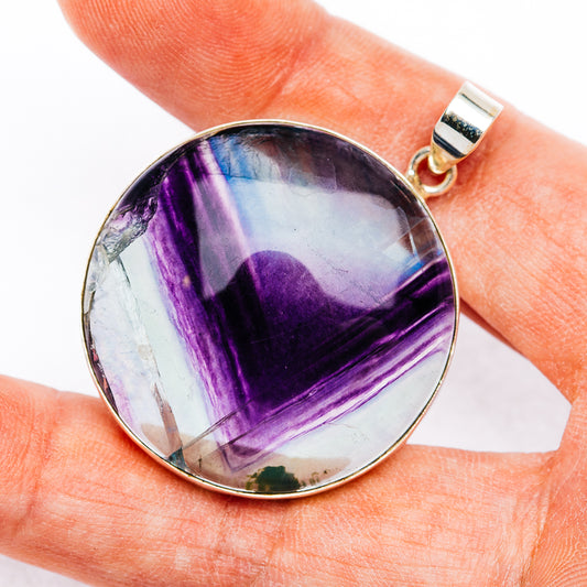 Premium Fluorite Pendant 1 7/8" (.925 Sterling Silver)