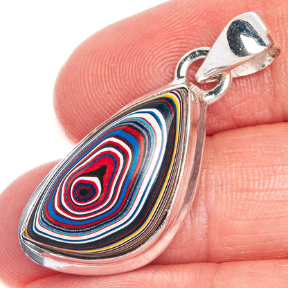 Fordite Pendant 1 3/8" (925 Sterling Silver) P39797