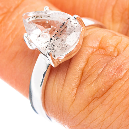Tourmalinated Quartz Ring Size 6 (.925 Sterling Silver)