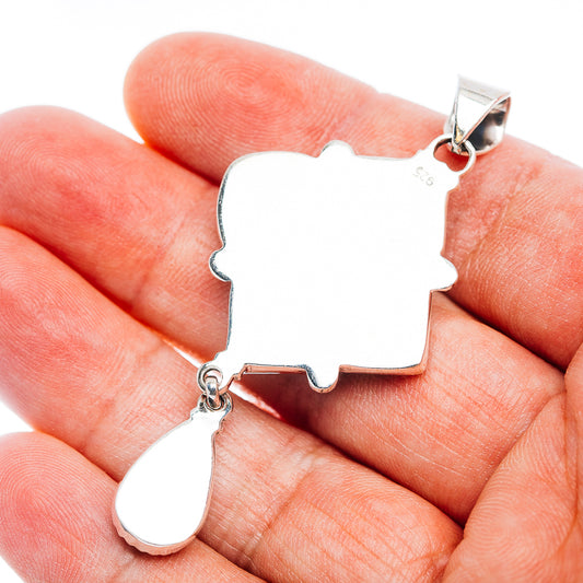 Exclusive Southwestern Style Royston Turquoise Pendant 2 5/8" (.925 Sterling Silver)
