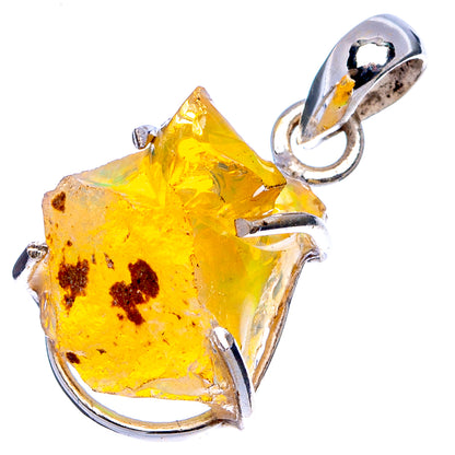 Rare Raw Ethiopian Opal Pendant 1" (.925 Sterling Silver)