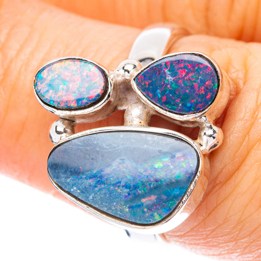 Rare Doublet Opal Ring Size 7.25 (925 Sterling Silver) R4404