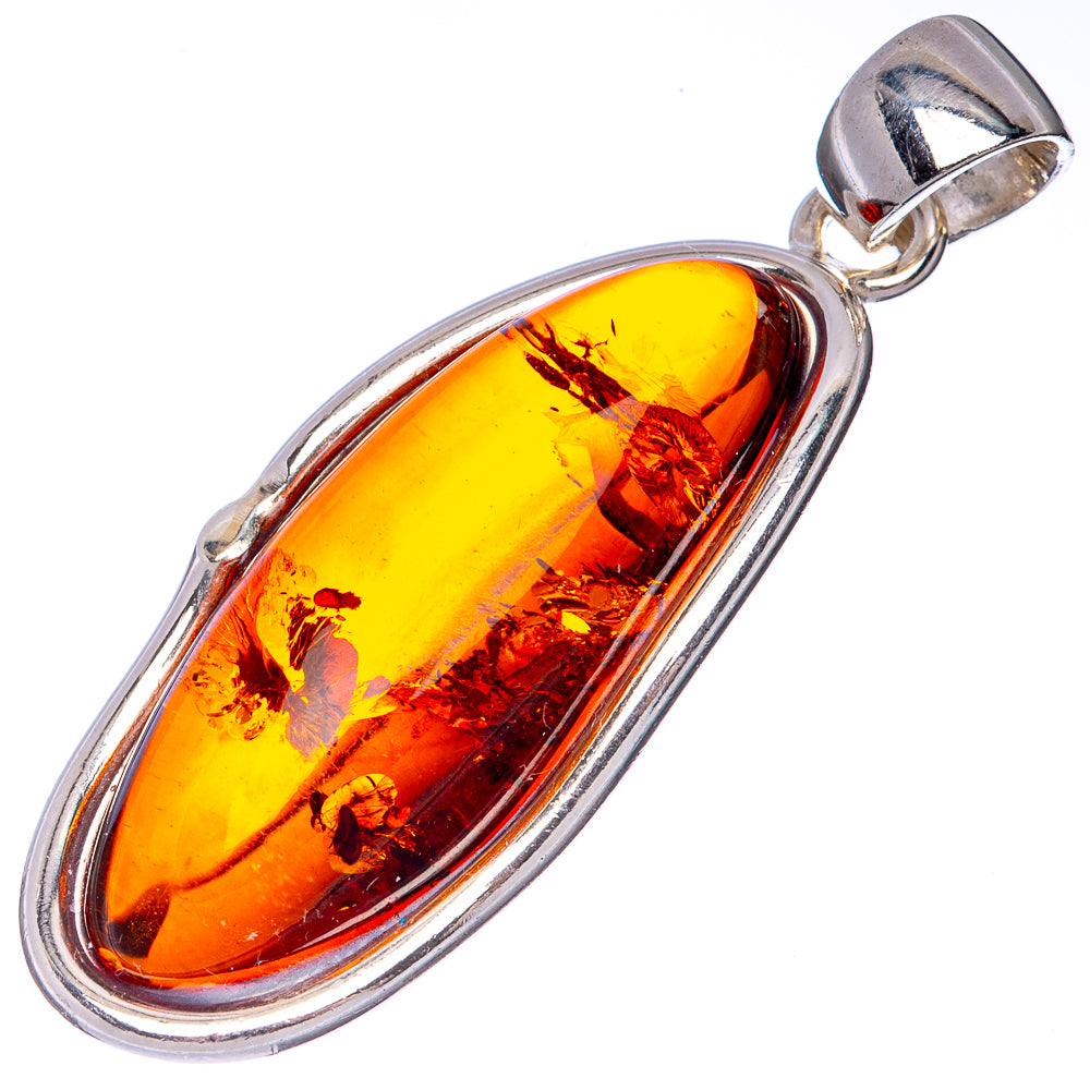 Ana Silver Co Baltic Amber Pendant 1 7/8" (925 Sterlnig Silver)