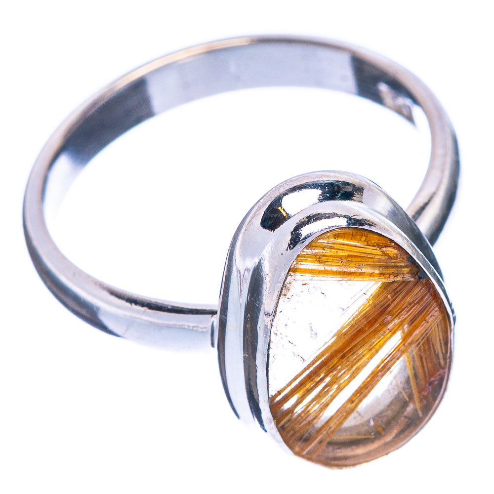 Rare Half Star Rutilated Quartz Ring Size 6.5 (925 Sterling Silver) R1191