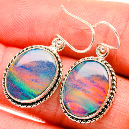 Aura Opal Earrings 1 3/8" (925 Sterling Silver) EARR432040
