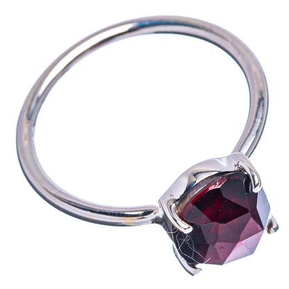 Faceted Garnet Ring Size 8 (.925 Sterling Silver)