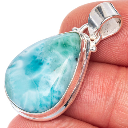 Larimar Pendant 1 1/4" (925 Sterling Silver) P40829