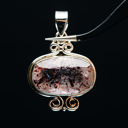 Premium Faceted Lepidocrocite Pendant 1 3/8" (.925 Sterling Silver)