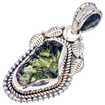 Moldavite Pendant 1 1/8" (.925 Sterling Silver)