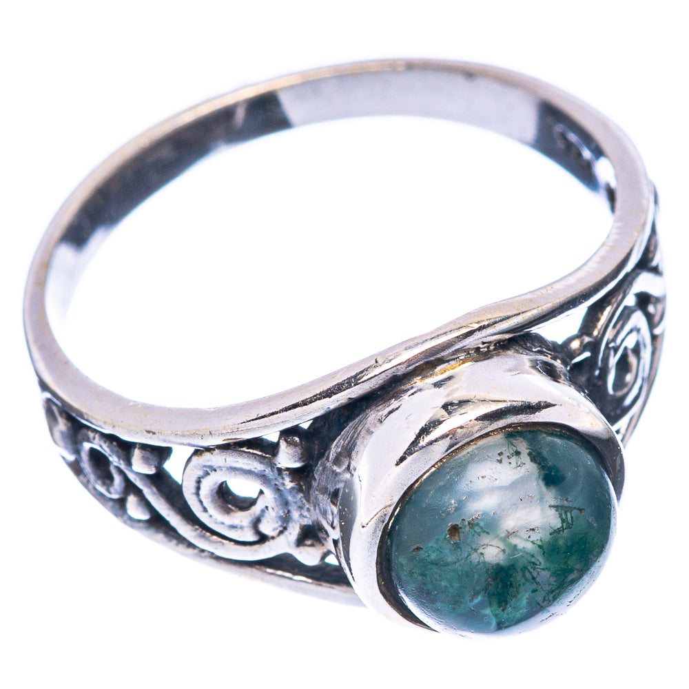Green Moss Agate 925 Sterling Silver Ring Size 6.75 (925 Sterling Silver) R5363