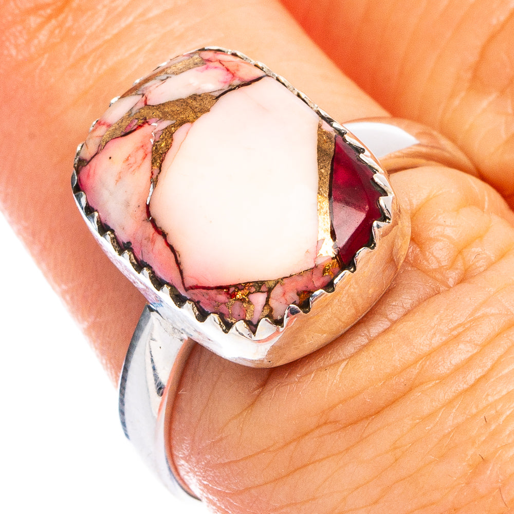 Red Dahlia Mohave Turquoise Ring Size 7 (.925 Sterling Silver)