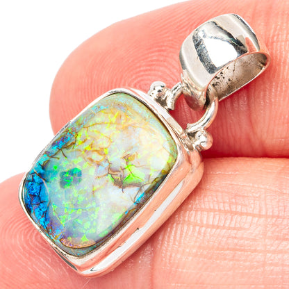 Rare Sterling Opal Pendant 1 1/8" (925 Sterling Silver) P42915