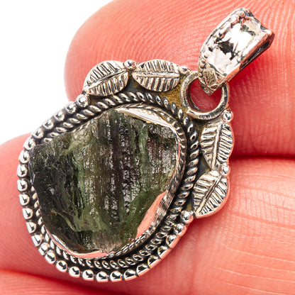 Moldavite Pendant 1 1/8" (.925 Sterling Silver)