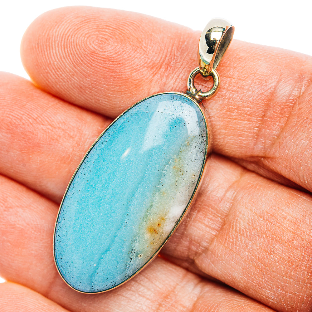 Peruvian Opal Pendant 1 7/8" (German Silver)