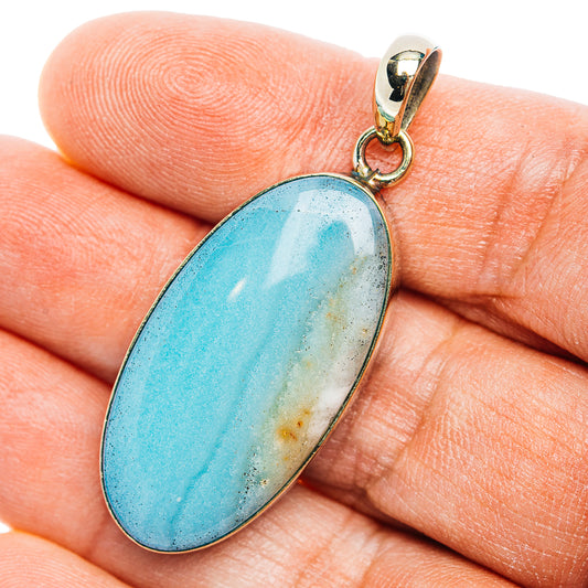 Peruvian Opal Pendant 1 7/8" (German Silver)