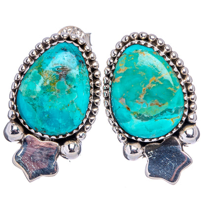 Mohave Turquoise Star Earrings 1" (.925 Sterling Silver)