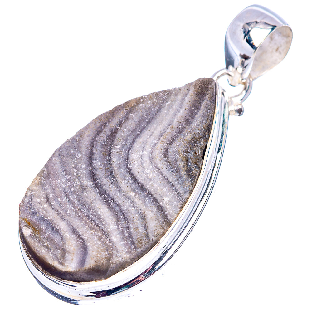 Desert Rose Druzy Pendant 1 5/8" (.925 Sterling Silver)