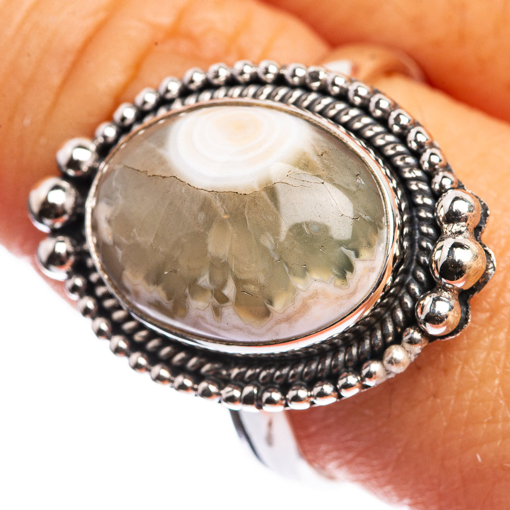 Ocean Jasper 925 Sterling Silver Ring Size 11
