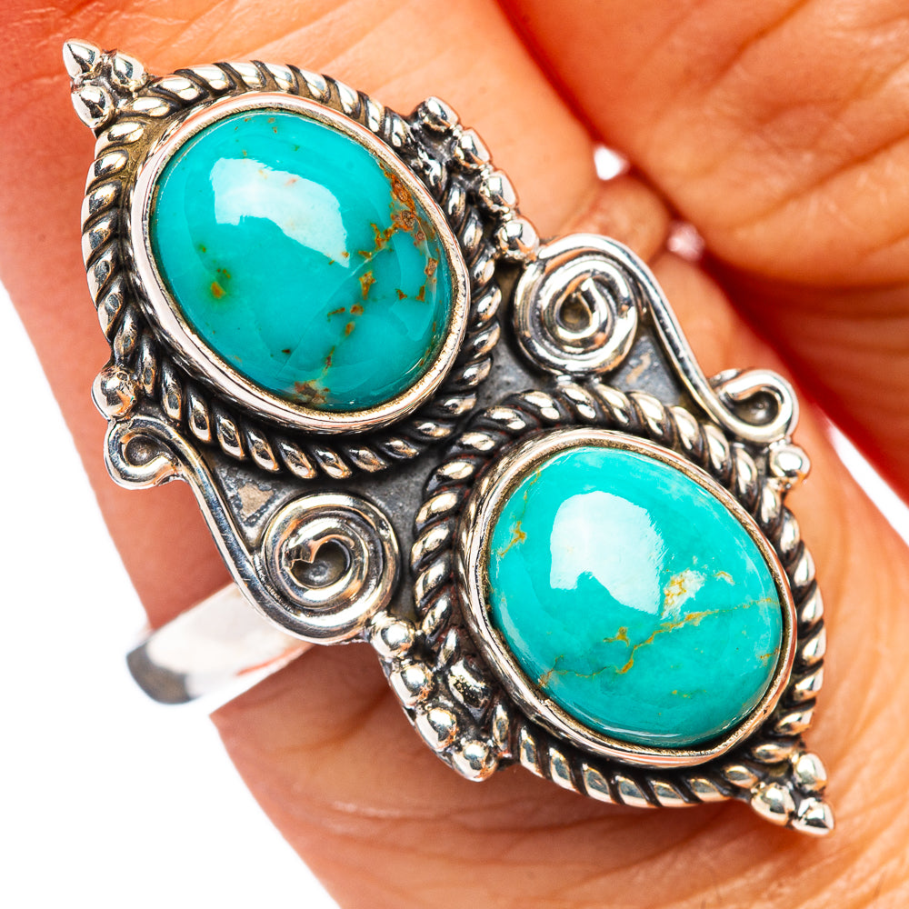 Mohave Turquoise Ring Size 8 Adjustable (.925 Sterling Silver)