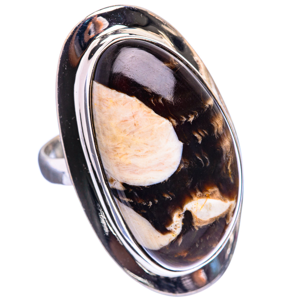 Large Peanut Wood Jasper Ring Size 10.25 (925 Sterling Silver) R142902
