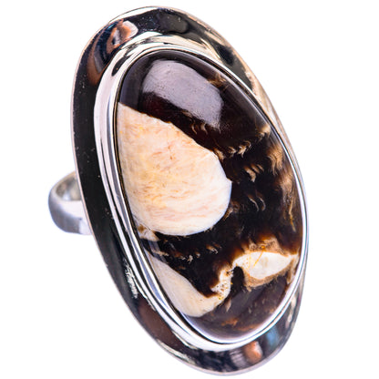 Large Peanut Wood Jasper Ring Size 10.25 (925 Sterling Silver) R142902