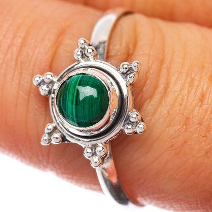 Malachite Dainty Ring Size 9.25 (925 Sterling Silver) R145251