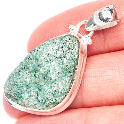 Green Fuchsite Pendant 1 1/2" (925 Sterling Silver) P40590