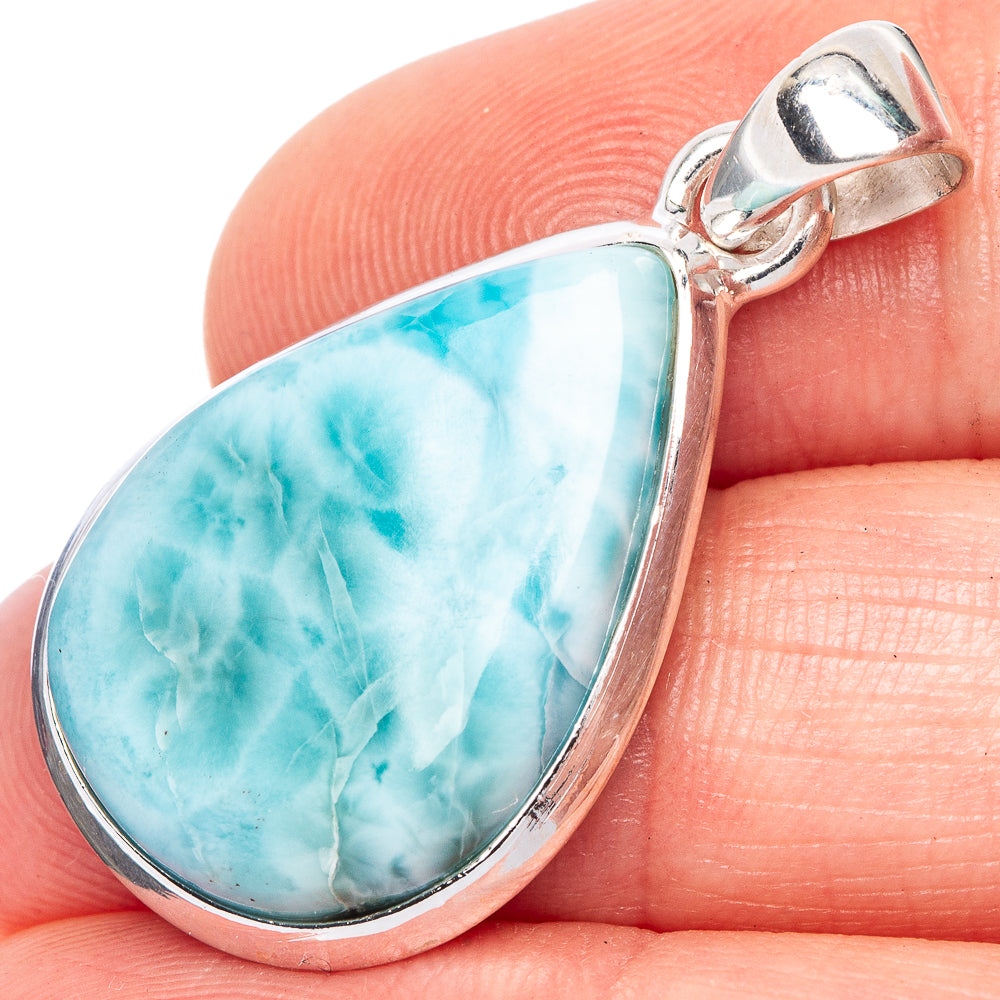 Larimar Pendant 1 3/8" (925 Sterling Silver) P41517