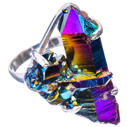 Large Titanium Sunshine Druzy Ring Size 10.75 (925 Sterling Silver) R141664