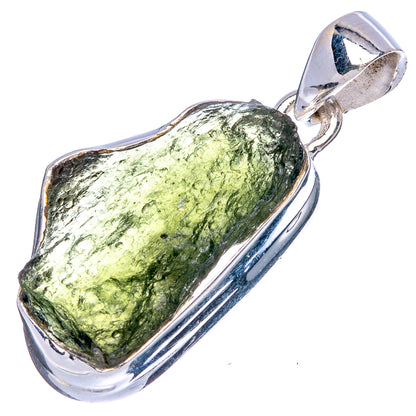 Rare Moldavite Pendant 1 3/8" (925 Sterling Silver) P43374
