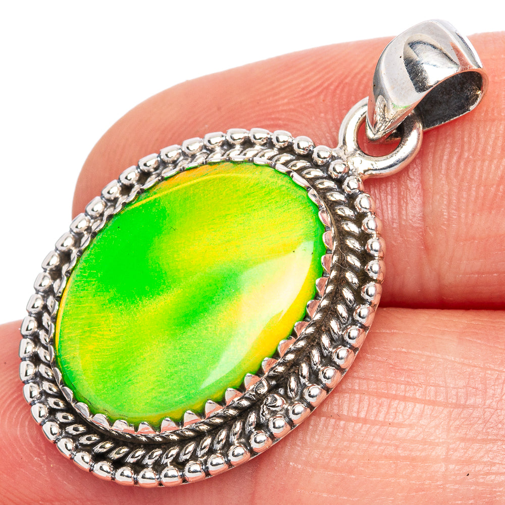 Aura Opal Pendant 1 3/8" (925 Sterling Silver) P42067
