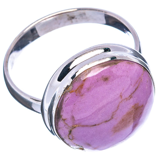 Lavender phosphosiderite sterling silver ring, split shank, oval cabochon, size 9.75