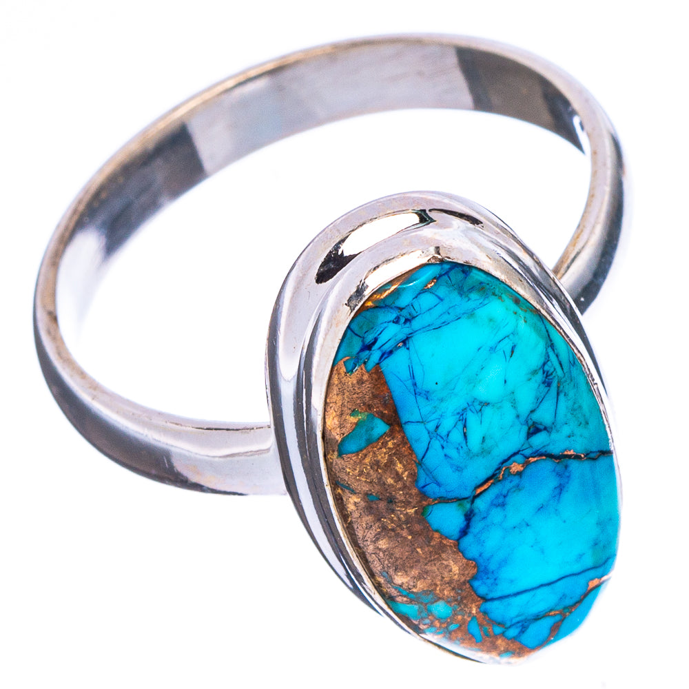 Ice Blue Dahlia Mohave Turquoise Ring Size 9.75 (.925 Sterling Silver)