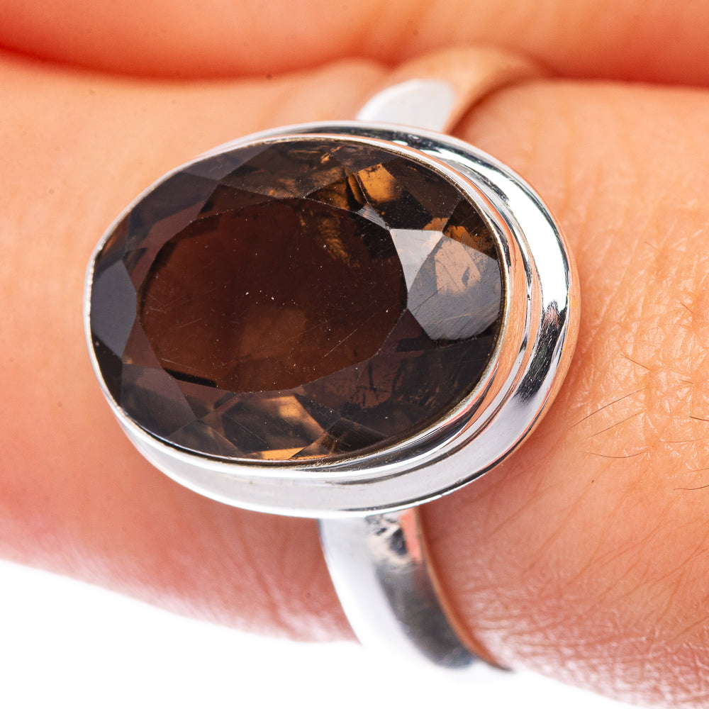 Smoky Quartz Ring Size 7.5 (925 Sterling Silver) R145094
